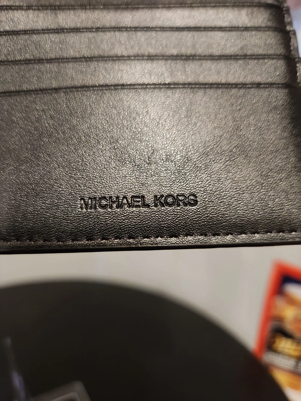 Michael Kors Signature Bifold Wallet in Brown with White & Yellow Stripe